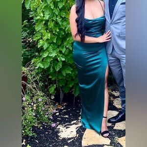 Elegant Teal Evening Gown